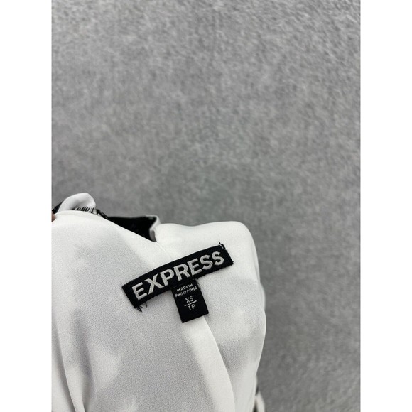 Express Women's Trapeze Blouse Palms Sleeveless Size XS Lined Tank Flowy - Picture 3 of 9